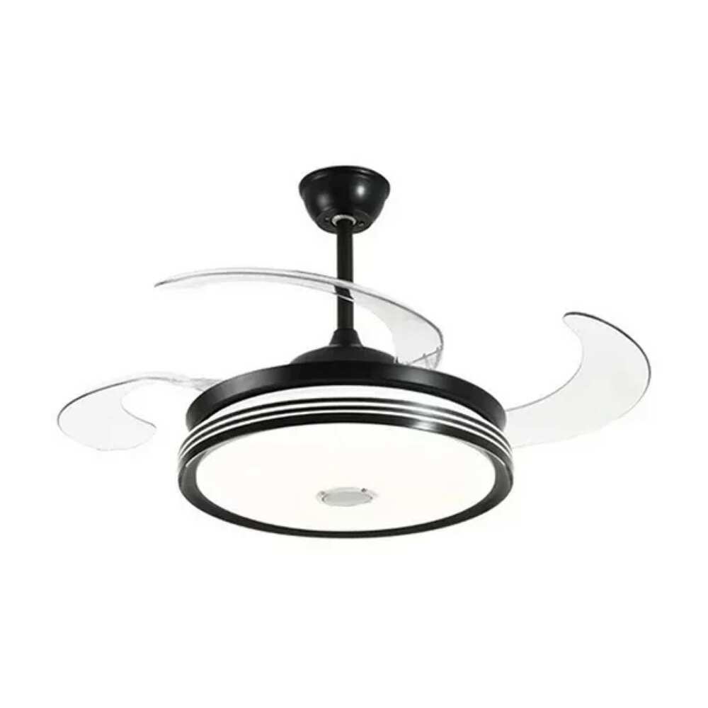 LAMPARA VENTILADOR TECHO 3 PASOS CON BOCINA BLUETOOTH NEGRO ***SIN T.E.***