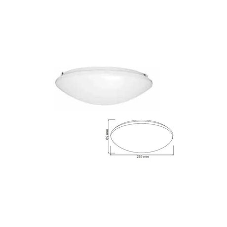 LUM. ELECTR. 16W/127V. BLANCO RED. PEQ. PANTALLA OPALINA HONGO ***TECNOLITE HAE***