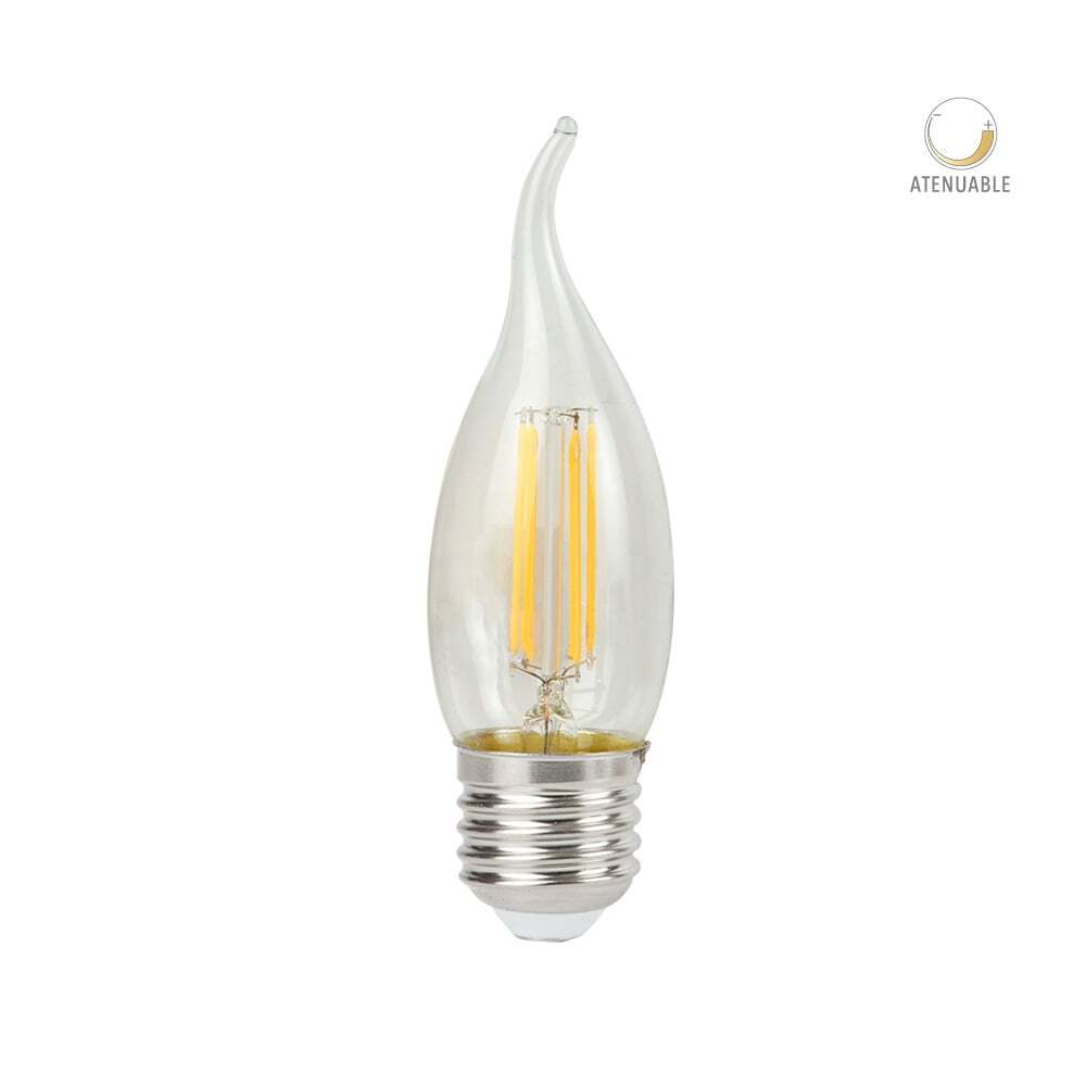 FOCO LED TECNOLITE TIPO VELA ATENUABLE 4.5W LUZ SUAVE CÁLIDA BASE E27