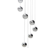 COLGANTE LED ESFERAS CROMO 8 LUCES 80W BC GAMALUX ***EXHIBIDO***