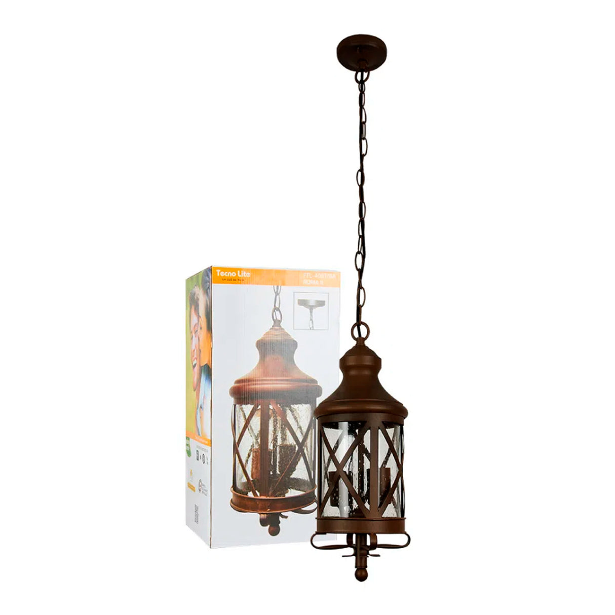 FAROL DE EXTERIOR PARA SUSPENDER ROMA II TECNOLITE 52W BASE E27