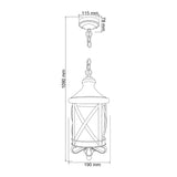 FAROL DE EXTERIOR PARA SUSPENDER ROMA II TECNOLITE 52W BASE E27