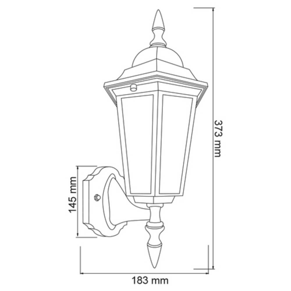 FAROL DE EXTERIOR SAN REMO TECNOLITE PARA SOBREPONER 26W BASE E27 NEGRO