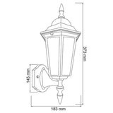LAMPARA DE PARED ARBOTANTE TIPO FAROL EXTERIOR POTENCIA MAX. 60 W BASE E27 IP44 NO INCLUYE FOCO FTL-7055/B