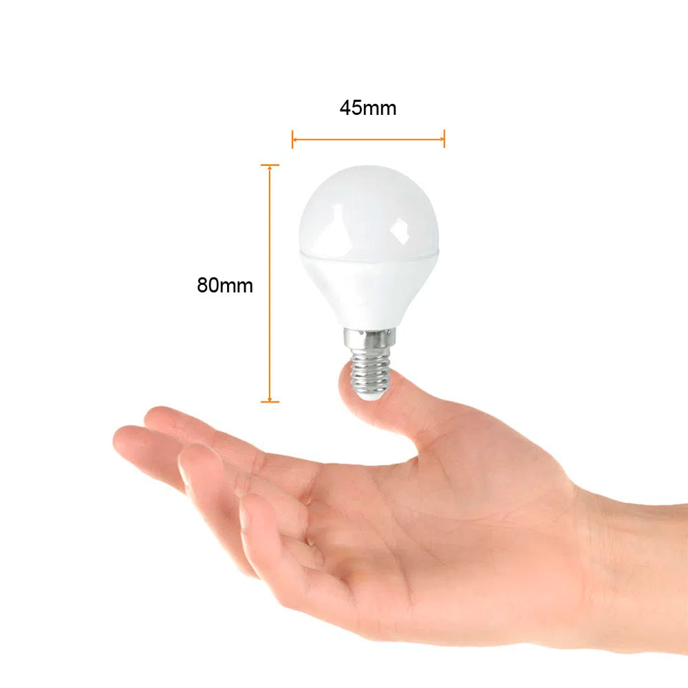 FOCO GLOBO 45 LED 4 W LUZ CALIDA BRILLANTE BASE E14 NO ATENUABLE