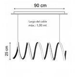CANDIL DE LED 80W COLGANTE MODERNISTA DIMEABLE NEGRO LEON