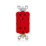 RECEPTACULO DUPLE FALLA A TIERRA GFCI 20A 127V ROJO C/PLACA