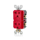 RECEPTACULO DUPLE FALLA A TIERRA GFCI 20A 127V ROJO C/PLACA