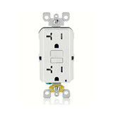 RECEPTACULO DUPLEX GFCI SLIM SMARTLOCKPRO COMERCIAL TAMPER RESIST 20A 125V 2P3H AUT PRU BCO C/PLACA