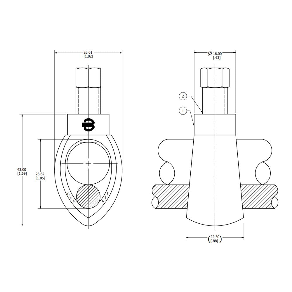 CONECTOR MEC.CU P/VARILLA DE TIERRA 5/8" A CABLE 10 SOL-1 TRE BURNDY **** AP ****