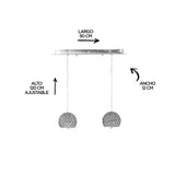 GLOBO CROMADO BASE LINEAL 2L E26 12X50X120 GAMALUX *** HA. LUMI ***