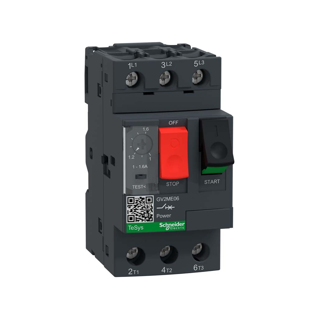 DISYUNTORMOTOR SCHNEIDER ELECTRIC 1-1.6A 3P 3D UNIDAD DE DESCONEXIÓN TERMOMAGNÉTICA GV2ME06