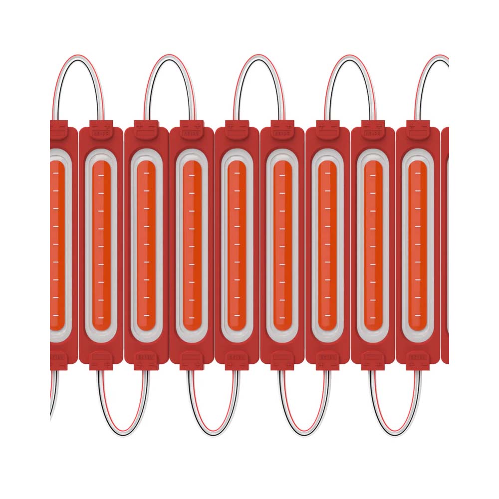 MODULO DE LED 12V AMARILLO CON 6 LEDS Y RECUBRIMIENTO TRANSPARENTE AMARILLA