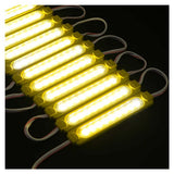 MODULO DE LED 12V AMARILLO CON 6 LEDS Y RECUBRIMIENTO TRANSPARENTE AMARILLA