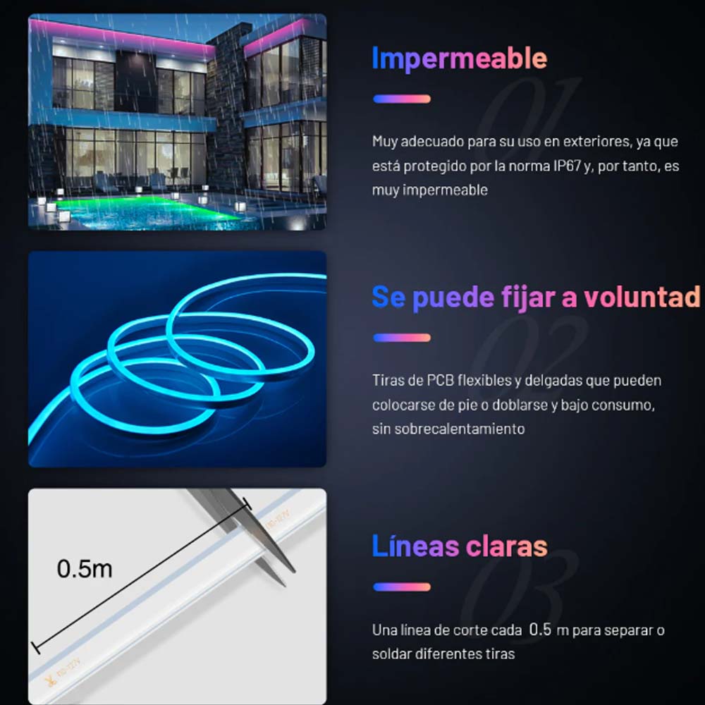 TIRA SUPER(NEON FLEX) CORTE DE 50CM 4.5W P/METRO ROSA