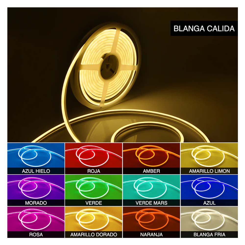 TIRA SUPER 12V 5MTS BLANCO CALIDO