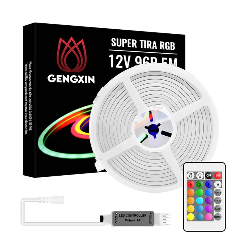 TIRA SUPER(NEON FLEX) CORTE DE 2.5CM ALTO 12MM ANCHO 6MM RGB