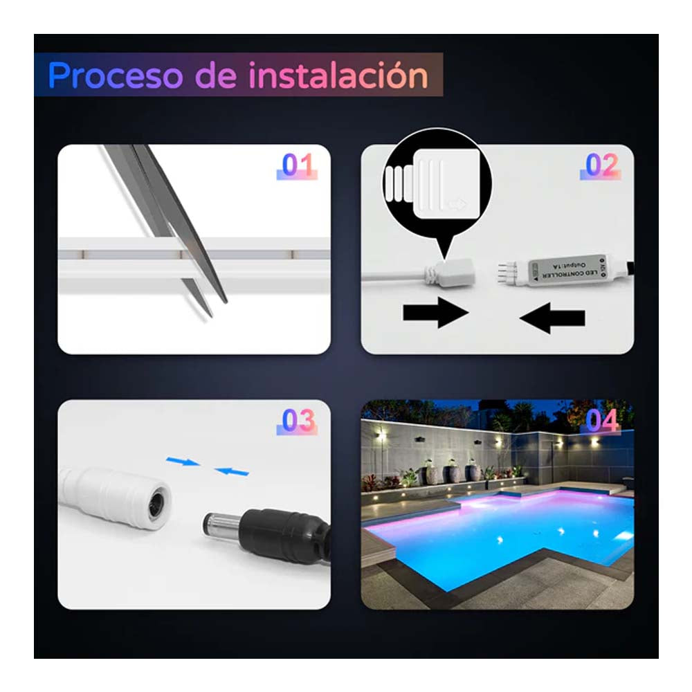 TIRA SUPER(NEON FLEX) CORTE DE 2.5CM ALTO 12MM ANCHO 6MM RGB