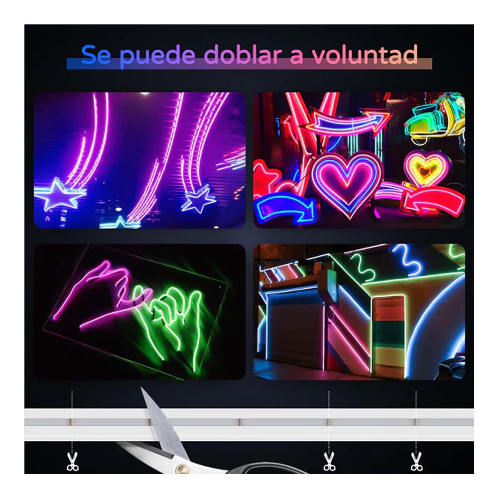 TIRA SUPER(NEON FLEX) CORTE DE 2.5CM ALTO 12MM ANCHO 6MM RGB