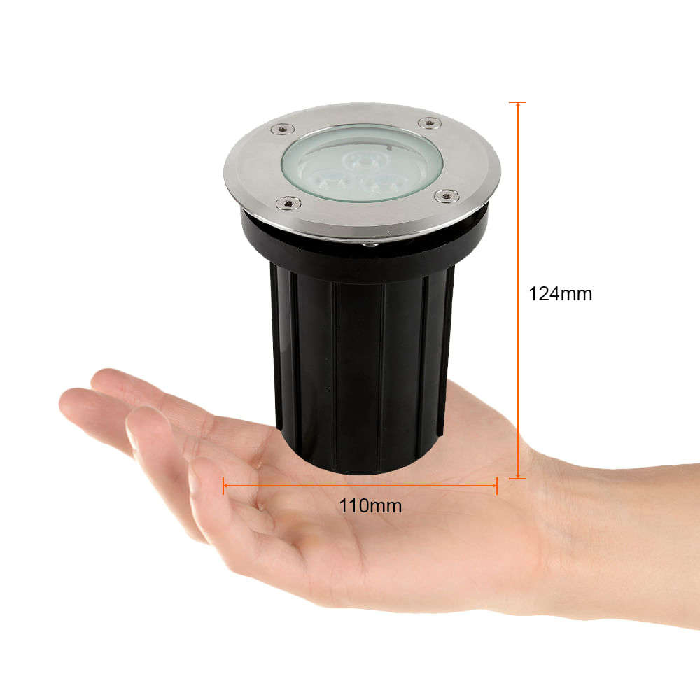 LÁMPARA DE EXTERIOR LED SUMERGIBLE DE BAJA PROFUNDIDAD 3W LUZ SUAVE CÁLIDA