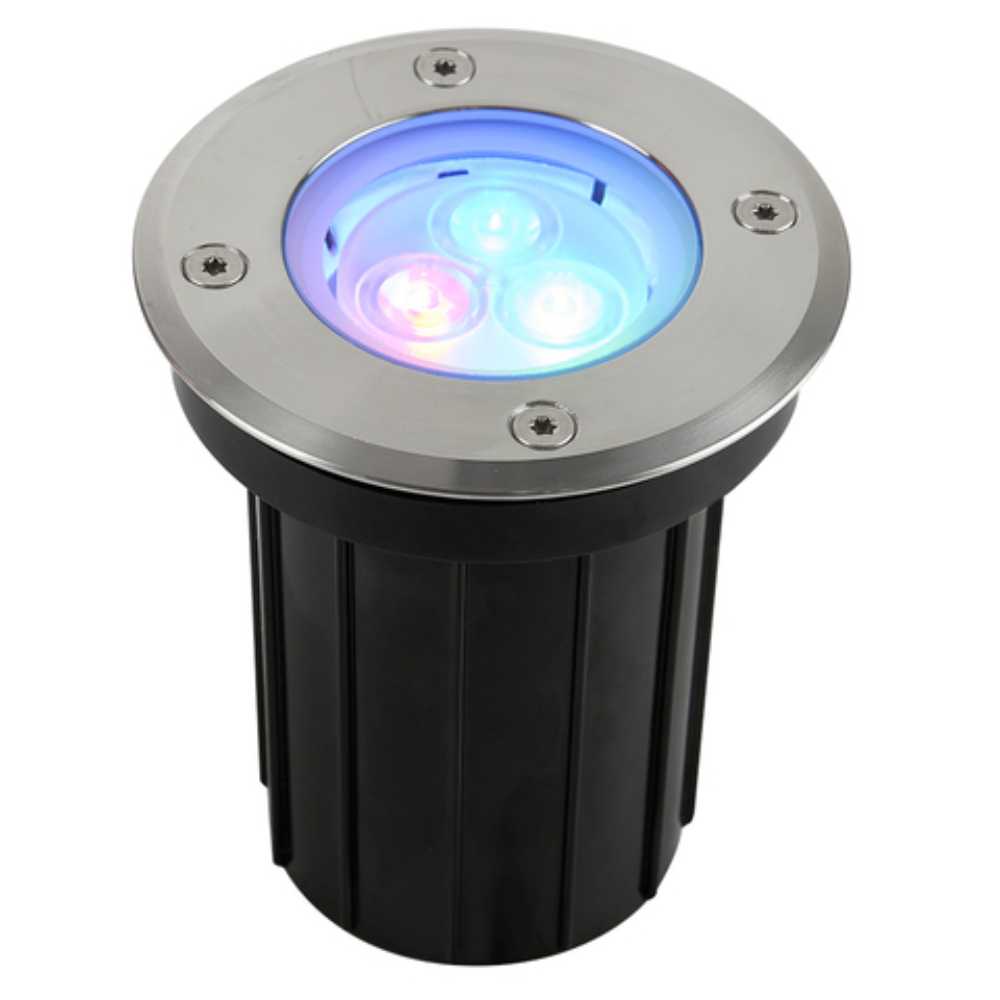 LÁMPARA DE EXTERIOR LED TECNOLITE DIJON SUMERGIBLE DE BAJA PROFUNDIDAD 3W LUZ DE COLORES