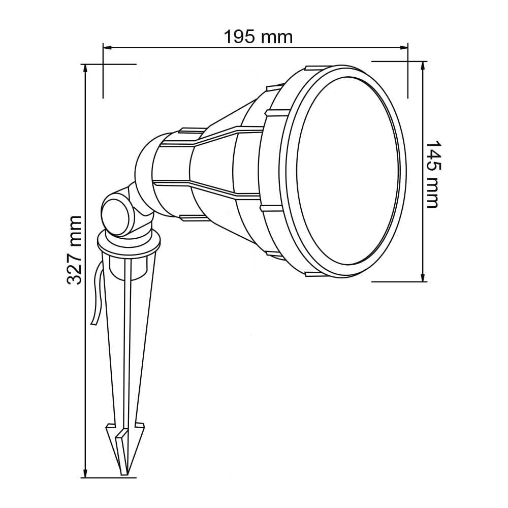 LÁMPARA DE EXTERIOR BILAR I TECNOLITE ESTACA BASE E27