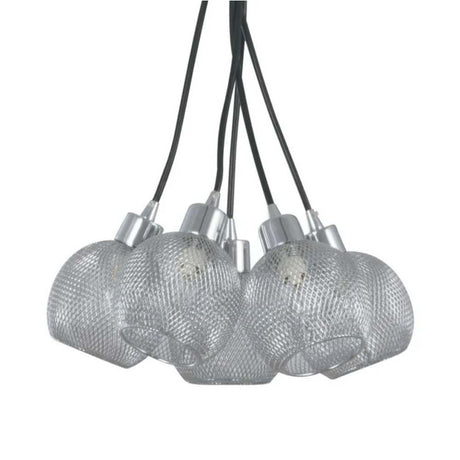 LAMPARA COLGANTE INLITE COLOR CROMO DE 5 LUCES *** HAE *** *** INCLUYE FOCO ***