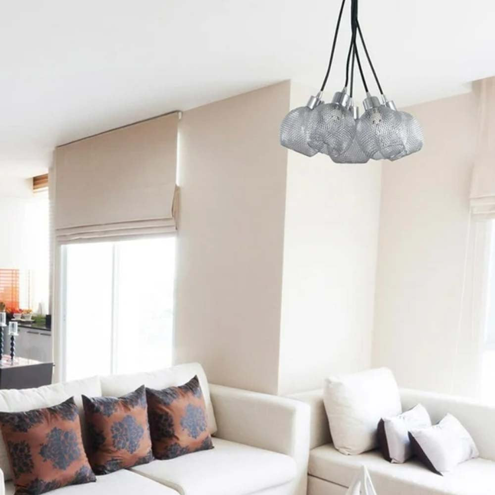LAMPARA COLGANTE INLITE COLOR CROMO DE 5 LUCES *** HAE *** *** INCLUYE FOCO ***