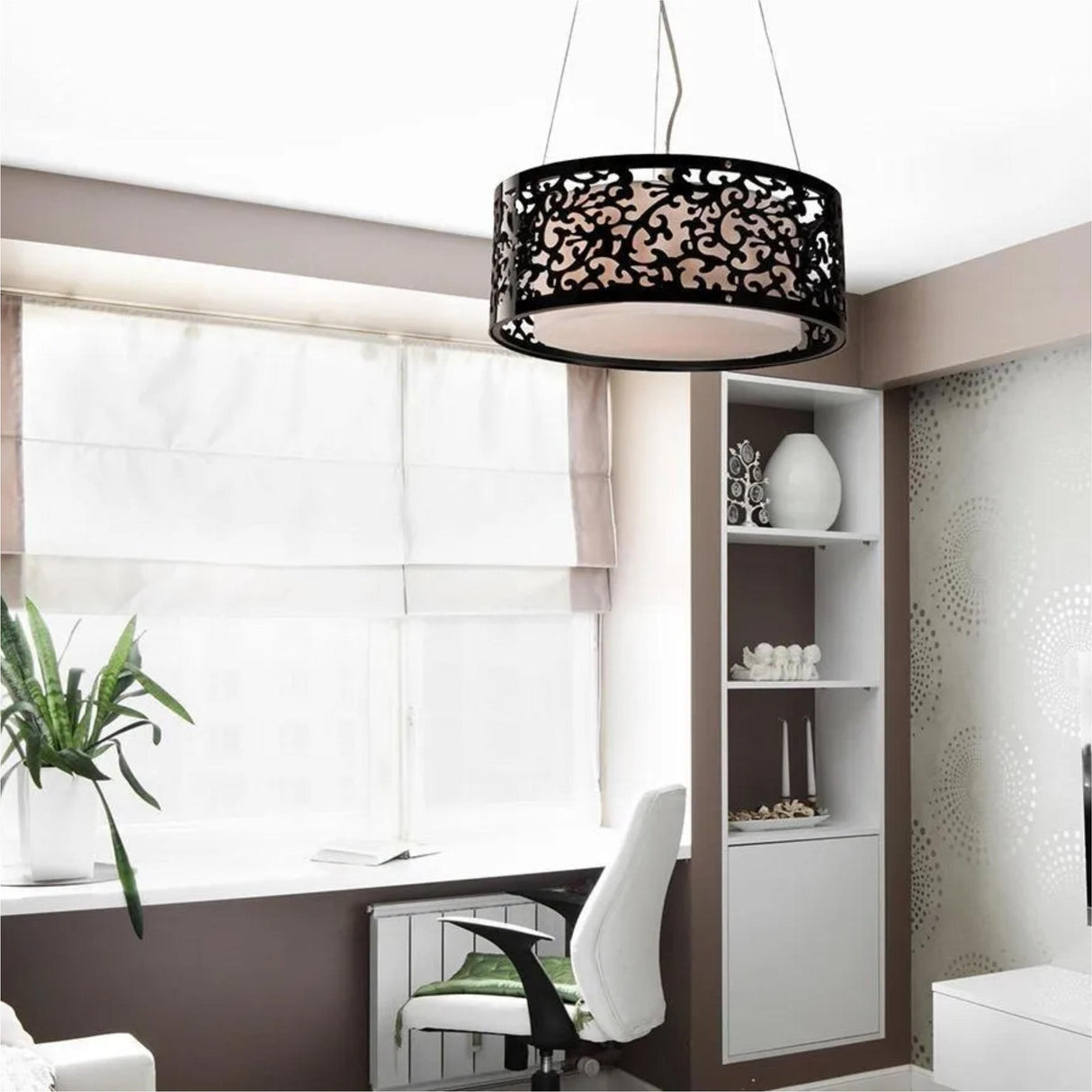 LAMPARA COLGANTE INLITE COLOR NEGRO BRILLANTE 60 W 3 LUCES  *** HA. LUMI ***