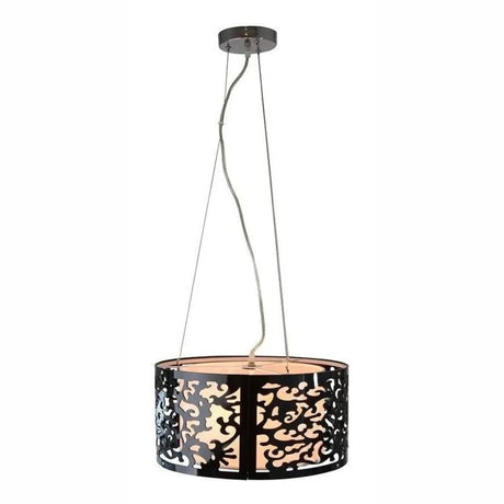 LAMPARA COLGANTE INLITE COLOR NEGRO BRILLANTE 60 W 3 LUCES  *** HA. LUMI ***