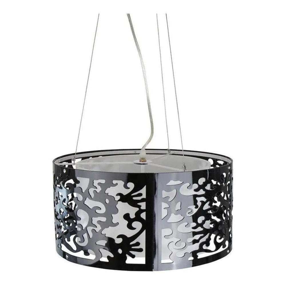 LAMPARA COLGANTE INLITE COLOR NEGRO BRILLANTE 60 W 3 LUCES  *** HA. LUMI ***