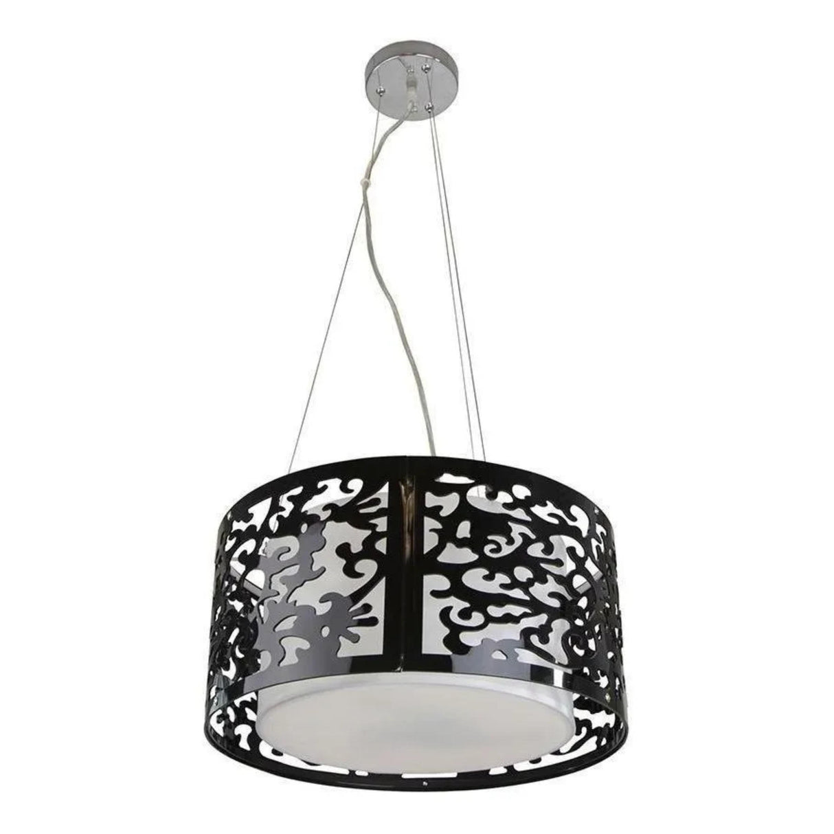 LAMPARA COLGANTE INLITE COLOR NEGRO BRILLANTE 60 W 3 LUCES  *** HA. LUMI ***