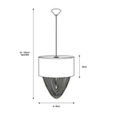 LAMPARA COLGANTE BLANCA E27 60W 1 LUZ 120V 40X42 S/FOCO *** HA. LUMI ***