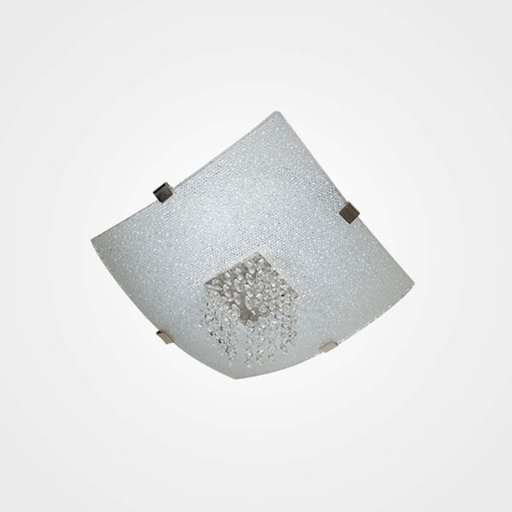 LUMINARIO DE TECHO PLAFON LAMINA DE ACERO VIDRIO TEXTURIZADO CRISTALES30 X 30 CM 127V