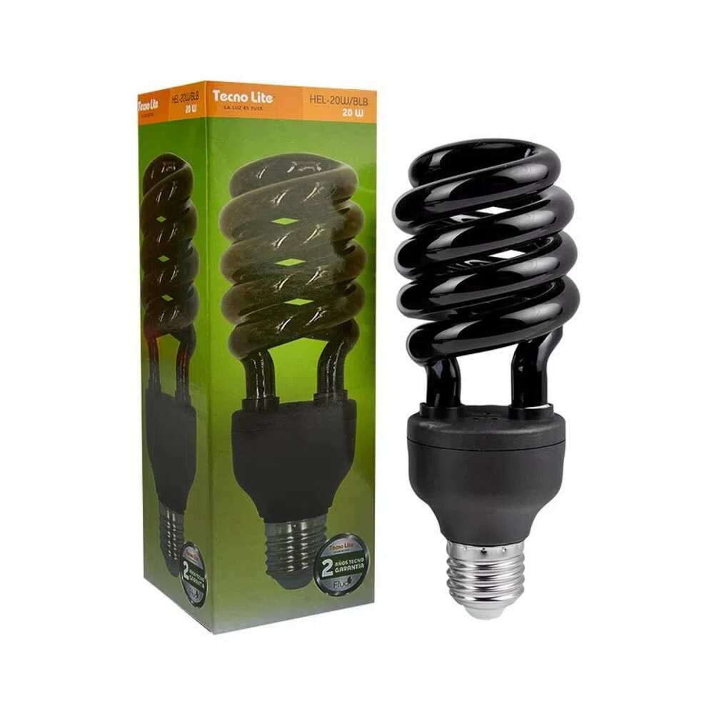 FOCO FLUORESCENTE TECNOLITE 20W LUZ NEGRA BASE E27 NO ATENUABLE