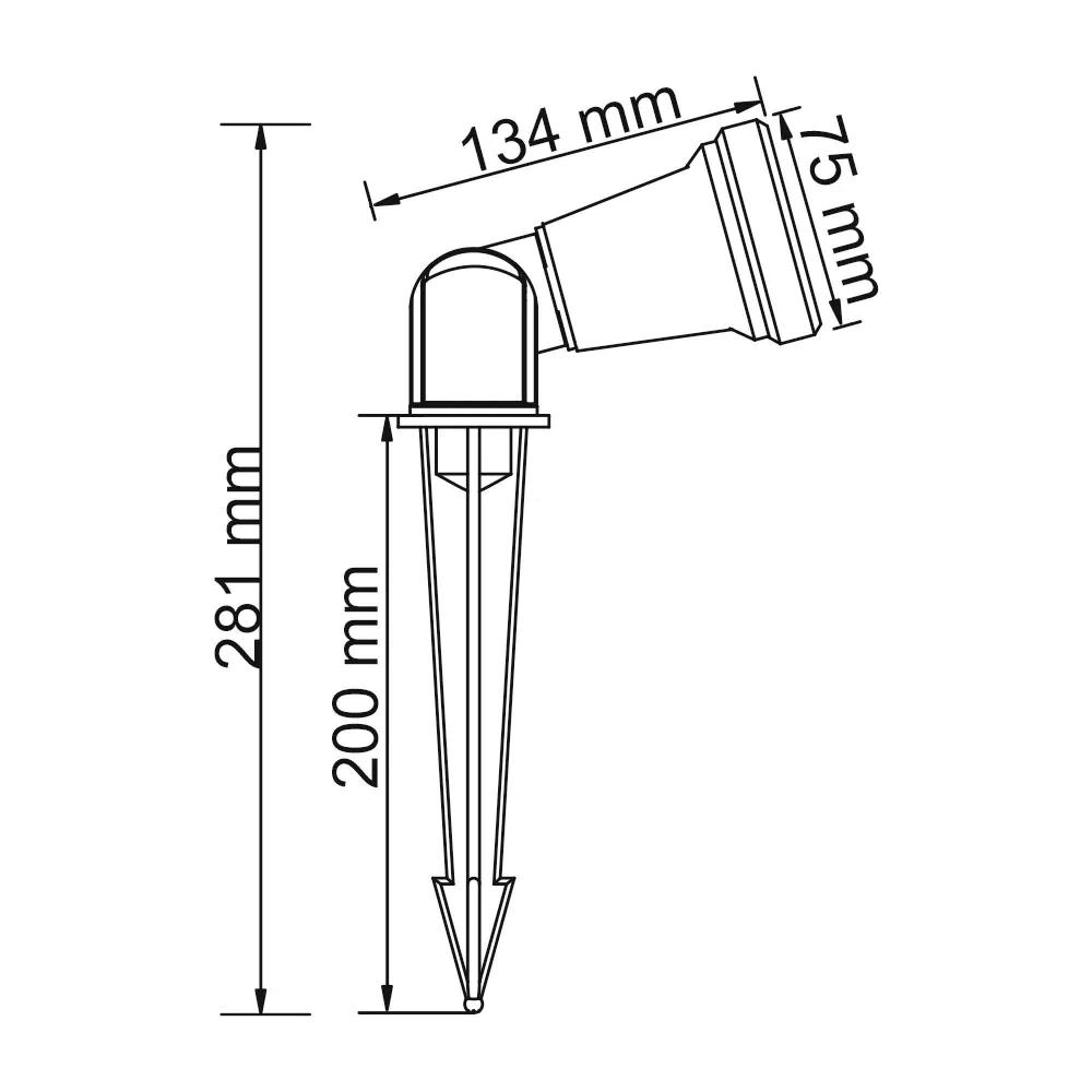 LAMPARA CON ESTACA JARDIN IDEAL ZONA COSTERA BASE GU10 POTENCIA MAX. 20 W IP44 IK06 NO INCLUYE FOCO HFV-750/N