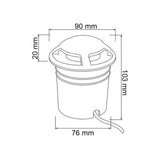 LAMPARA DE EXTERIOR LED CALGARY TECNOLITE DE PISO EMPOTRABLE 3W LUZ SUAVE CALIDA IP44 LED INTEGRADO
