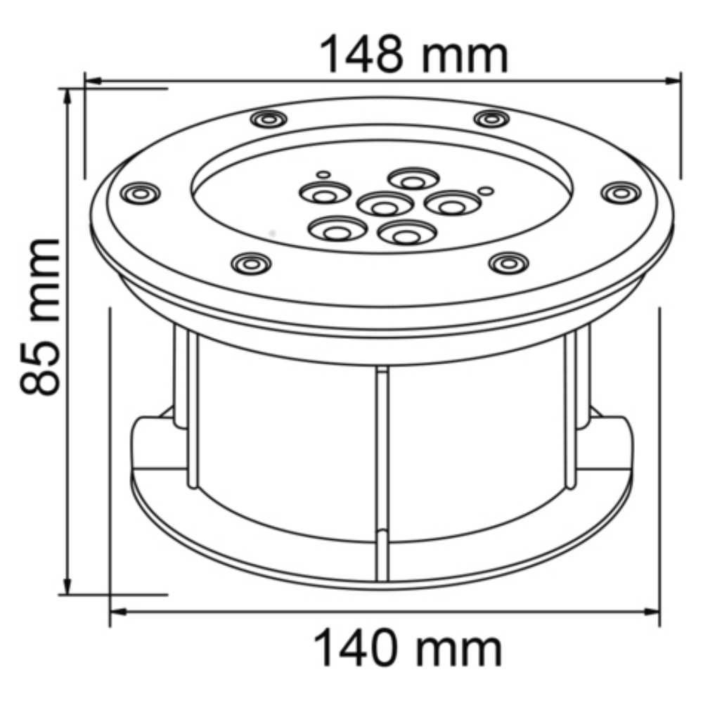 EMPOTRADO SUMERGIBLE LED 7.5W. RGB 100-240V. 17 MV IP 68 ACERO INOX. CHICAGO I