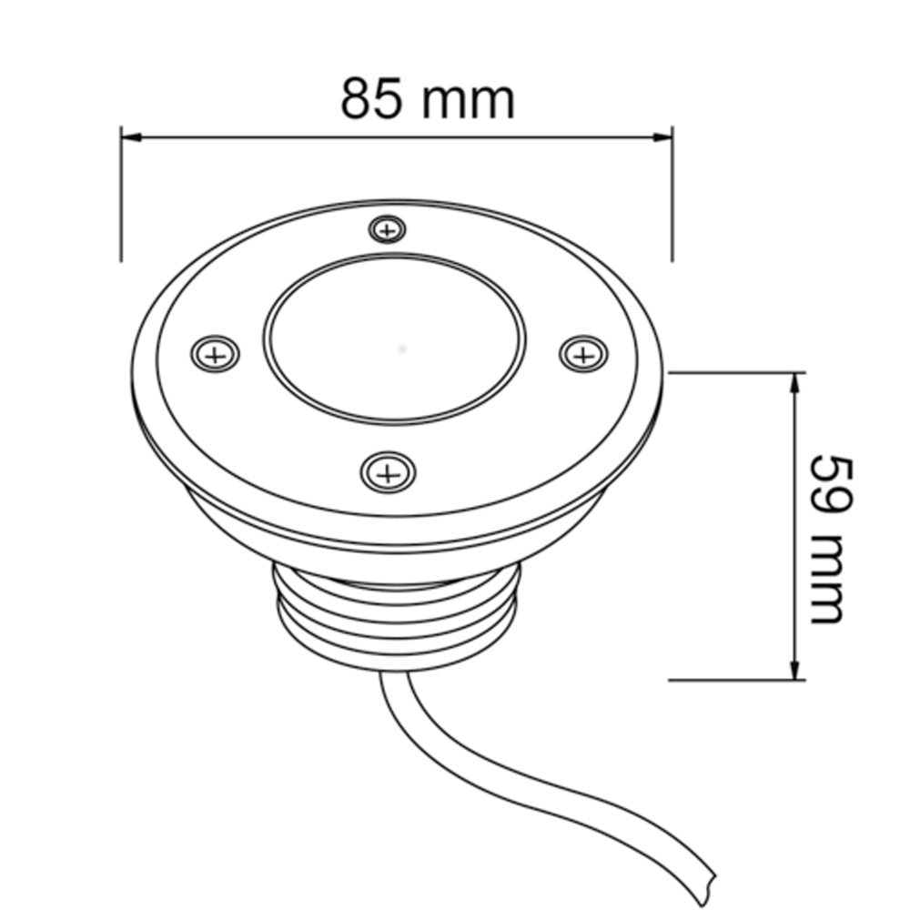 LÁMPARA DE EXTERIOR LED AUCKLAND TECNOLITE DE PISO EMPOTRABLE 3W LUZ SUAVE CÁLIDA IP65 LED INTEGRADO