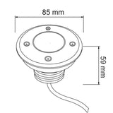 LÁMPARA DE EXTERIOR LED AUCKLAND TECNOLITE DE PISO EMPOTRABLE 3W LUZ SUAVE CÁLIDA IP65 LED INTEGRADO