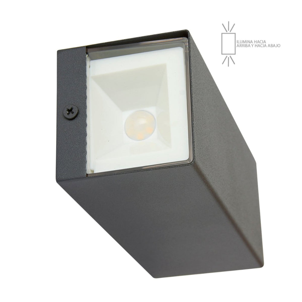 LUMINARIA PARA SOBREPONER EN MURO DE 9W COLOR GRIS HYADUM HLED-847/30/G TECNOLITE
