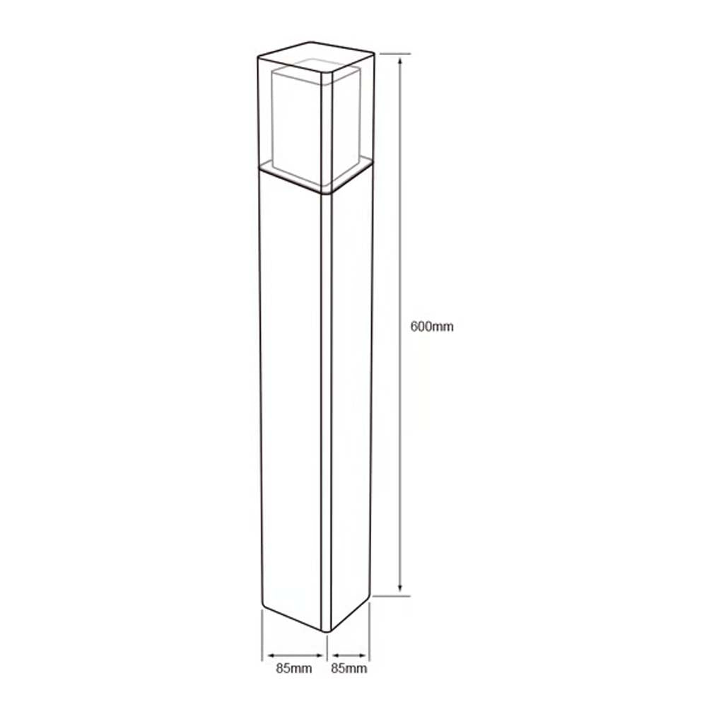 MINI POSTE LED EXTERIOR 60 CM 13 W LUZ CALIDA BRILLANTE IP65 NO ATENUABLE