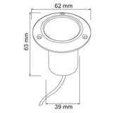 LÁMPARA DE EXTERIOR LED ADANA TECNOLITE DE PISO EMPOTRABLE 5W LUZ SUAVE CÁLIDA IP65 LED INTEGRADO