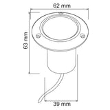 LÁMPARA DE EXTERIOR LED ADANA TECNOLITE DE PISO EMPOTRABLE 5W LUZ SUAVE CÁLIDA IP65 LED INTEGRADO