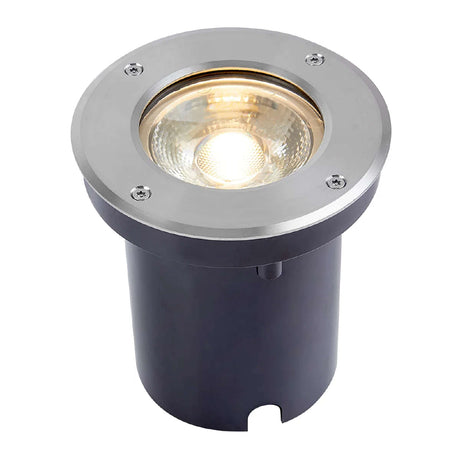 LAMPARA DE PISO LED EMPOTRABLE EXTERIOR 12 W LUZ CALIDA BRILLANTE IP65 LED INTEGRADO