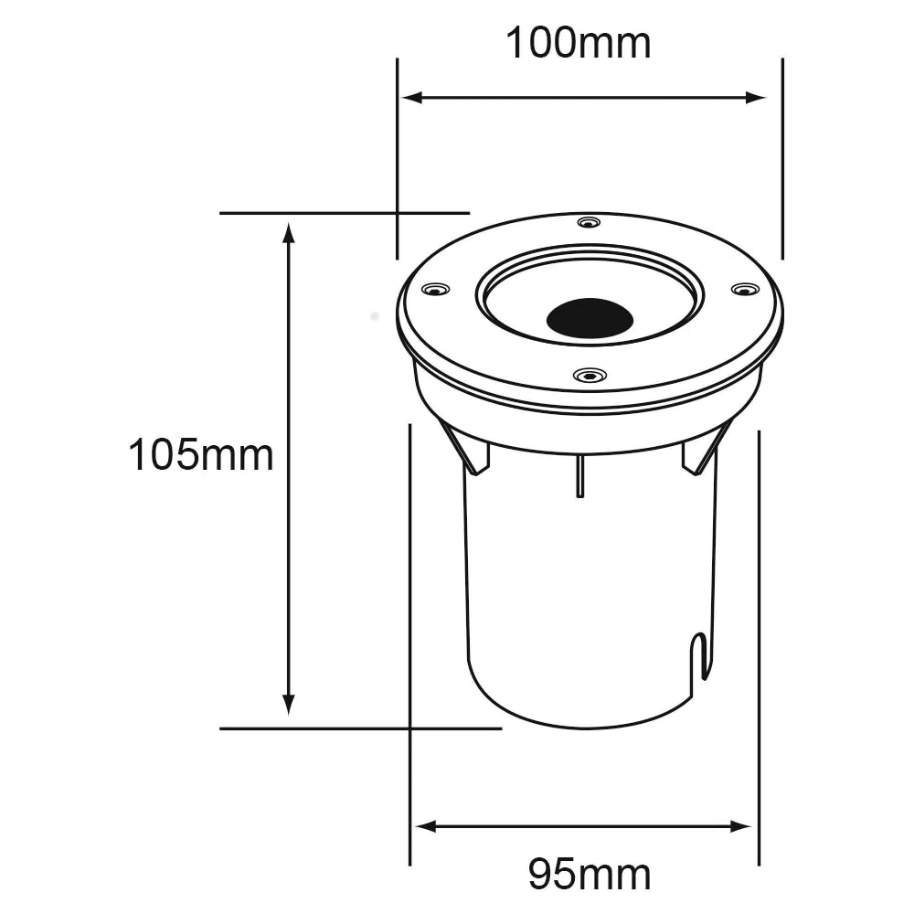 LAMPARA DE PISO LED EMPOTRABLE EXTERIOR 12 W LUZ CALIDA BRILLANTE IP65 LED INTEGRADO