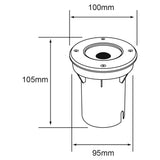 LAMPARA DE PISO LED EMPOTRABLE EXTERIOR 12 W LUZ CALIDA BRILLANTE IP65 LED INTEGRADO