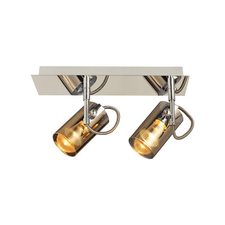 LUMINARIO A MURO CALUX 70W 127V 2XGU10 ACABADO CROMO-CRISTAL HS-5017-2