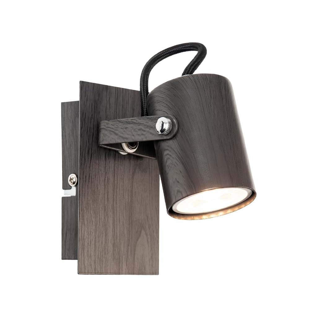 LUMINARIO DIRIGIBLE PARA SOBREPONER EN MURO NEGRO 35W 127V IP20 GU10 *** HAE ***