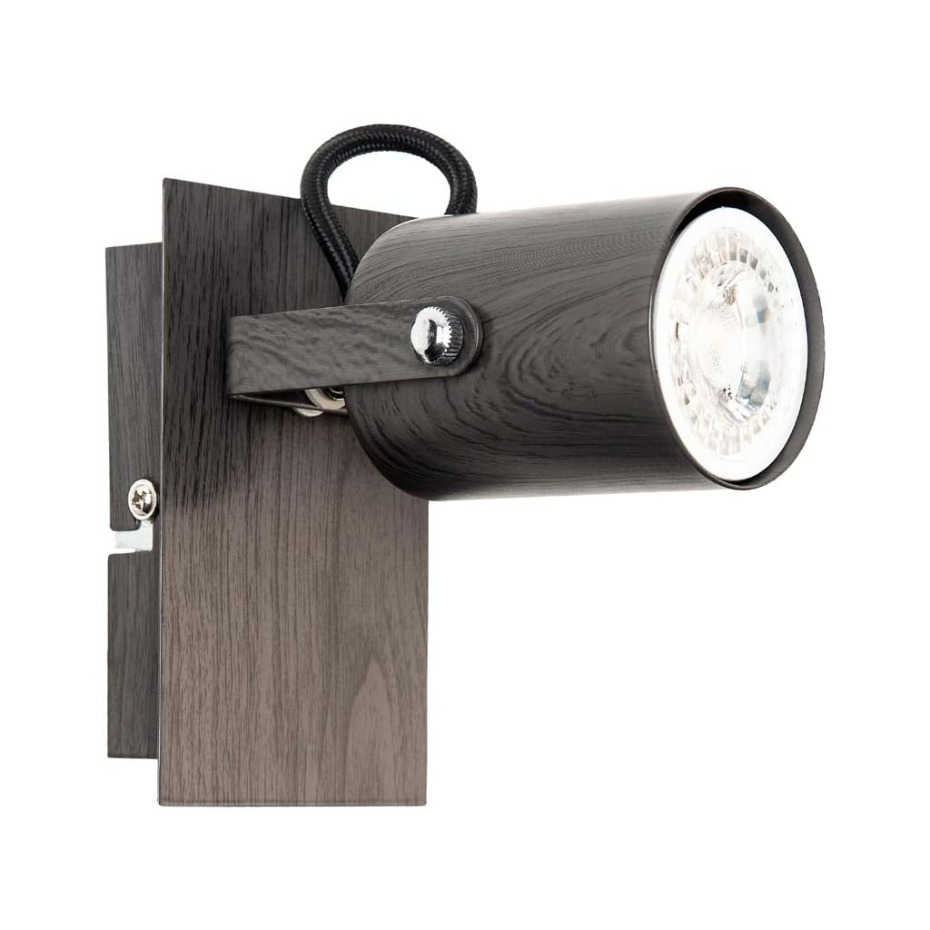 LUMINARIO DIRIGIBLE PARA SOBREPONER EN MURO NEGRO 35W 127V IP20 GU10 *** HAE ***